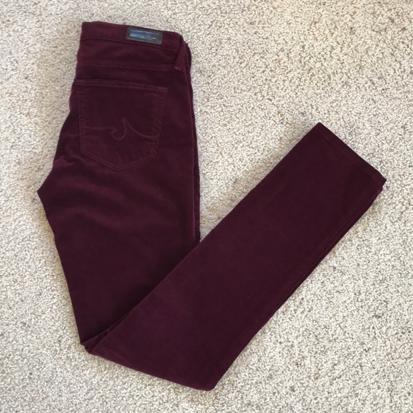 Ag Adriano Goldschmied Pants - NWT, AG The Prima Wine Corduroy Straight Leg Pants
